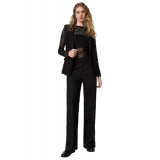 Twinset - Macramè Lace Wide Leg Trousers - Black - Trousers - Made in Italy - Luxury Exclusive Collection