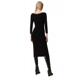 Twinset - Cut-Out Detail Longuette Dress - Black - Dresses - Made in Italy - Luxury Exclusive Collection