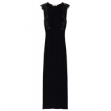 Twinset - Longuette Dress with Macramé Lace Inserts - Black - Dresses - Made in Italy - Luxury Exclusive Collection