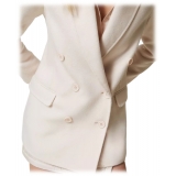 Twinset - Wool Cloth Double-Breasted Jacket - Cream - Jackets - Made in Italy - Luxury Exclusive Collection