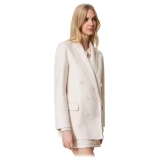 Twinset - Wool Cloth Double-Breasted Jacket - Cream - Jackets - Made in Italy - Luxury Exclusive Collection