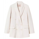 Twinset - Wool Cloth Double-Breasted Jacket - Cream - Jackets - Made in Italy - Luxury Exclusive Collection