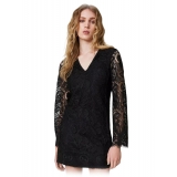 Twinset - Macramé Lace Short Dress - Black - Dresses - Made in Italy - Luxury Exclusive Collection