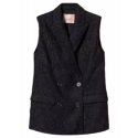 Twinset - Gilet Doppiopetto in Pizzo Macramè - Nero - Giacche - Made in Italy - Luxury Exclusive Collection