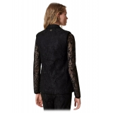 Twinset - Macramé Lace Double-Breasted Vest - Black - Jackets - Made in Italy - Luxury Exclusive Collection