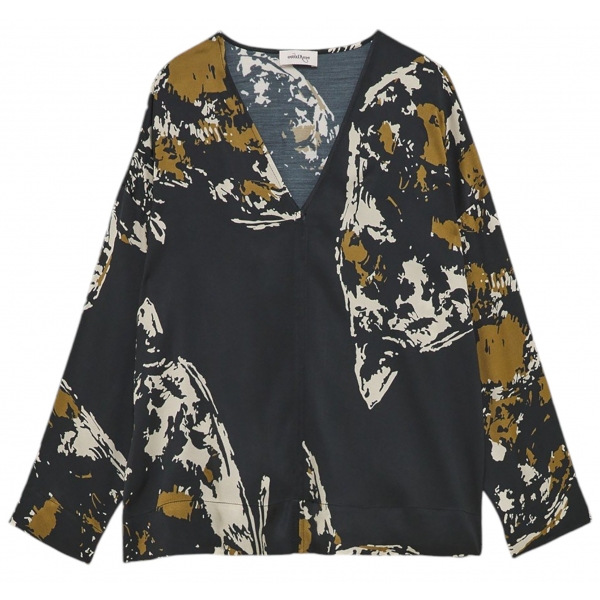 Ottod'Ame - Blusa Fantasia Astratta - Nero/Giallo - Camicia - Luxury Exclusive Collection