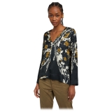 Ottod'Ame - Abstract Fantasy Blouse - Black/Yellow - Shirt - Luxury Exclusive Collection