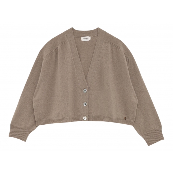 Ottod'Ame - Cardigan Corto in Filato Rasato - Beige - Maglieria - Luxury Exclusive Collection