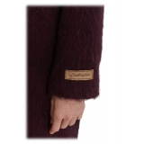 Ottod'Ame - Cappotto Lungo con Cintura in Ecopelle - Bordeaux - Giacca - Luxury Exclusive Collection