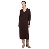 Ottod'Ame - Merino Wool Long Dress - Brown - Dresses - Luxury Exclusive Collection