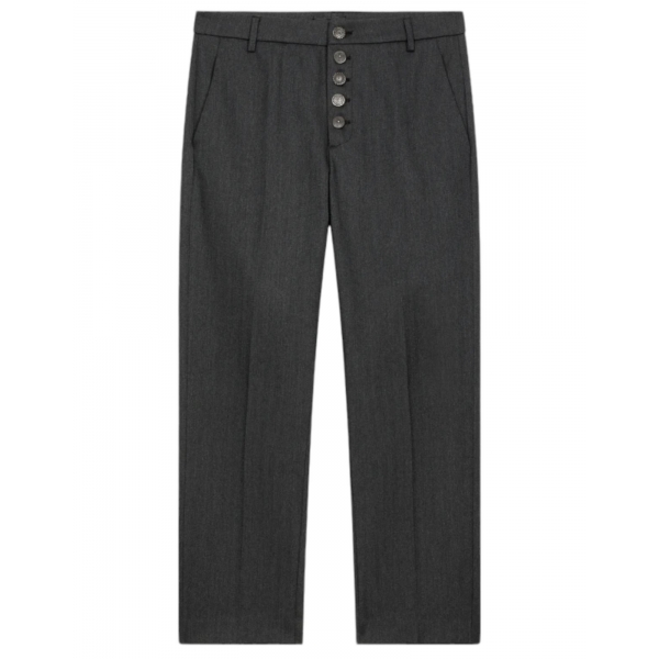 Dondup - Jewel Button Loose Trousers - Grey - Trousers - Luxury Exclusive Collection