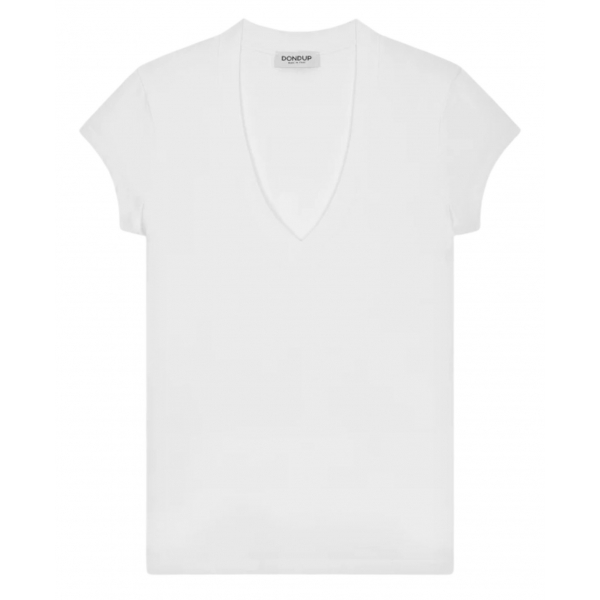 Dondup - Slim V-Neck T-shirt - White - T-shirt - Luxury Exclusive Collection