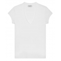 Dondup - Slim V-Neck T-shirt - White - T-shirt - Luxury Exclusive Collection