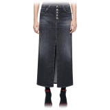 Dondup - Long Denim Skirt with Jewel Buttons - Black - Skirt - Luxury Exclusive Collection