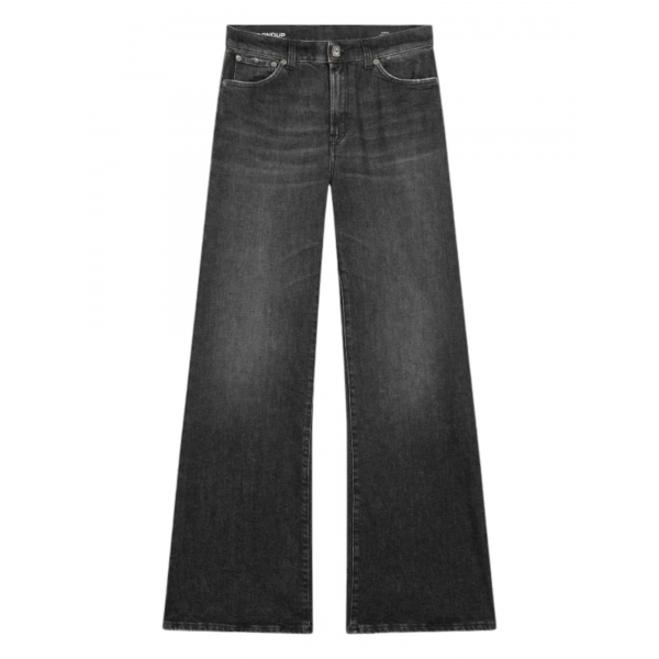 Dondup - Wide Leg Regular Waist Jeans - Black - Trousers - Luxury Exclusive Collection