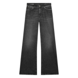 Dondup - Jeans Wide Leg Vita Regolare - Nero - Pantalone - Luxury Exclusive Collection