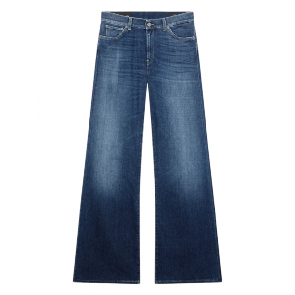 Dondup -  Jeans Wide Leg Vita Regolare - Blu Scuro - Pantalone - Luxury Exclusive Collection