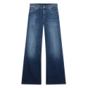 Dondup -  Jeans Wide Leg Vita Regolare - Blu Scuro - Pantalone - Luxury Exclusive Collection