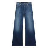 Dondup -  Jeans Wide Leg Vita Regolare - Blu Scuro - Pantalone - Luxury Exclusive Collection