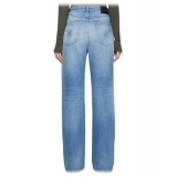 Dondup - Jeans Wide Leg Effetto Vintage - Blu Chiaro - Pantalone - Luxury Exclusive Collection