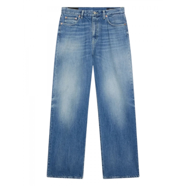 Dondup - Jeans Wide Leg Effetto Vintage - Blu Chiaro - Pantalone - Luxury Exclusive Collection