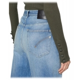 Dondup - Jeans Wide Leg Effetto Vintage - Blu Chiaro - Pantalone - Luxury Exclusive Collection