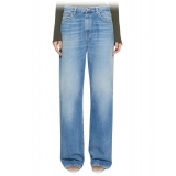 Dondup - Jeans Wide Leg Effetto Vintage - Blu Chiaro - Pantalone - Luxury Exclusive Collection