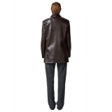 Pinko - Vintage Effect Eco-Leather Blazer - Brown - Jacket - Made in Italy - Luxury Exclusive Collection