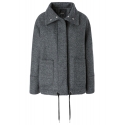 Pinko - Diagonal Cloth Zip Caban - Grey - Jacket - Made in Italy - Luxury Exclusive Collection