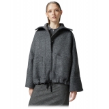 Pinko - Diagonal Cloth Zip Caban - Grey - Jacket - Made in Italy - Luxury Exclusive Collection