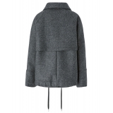 Pinko - Diagonal Cloth Zip Caban - Grey - Jacket - Made in Italy - Luxury Exclusive Collection