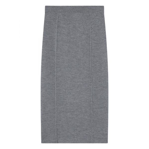 Pinko - Wool Knit Long Skirt - Grey - Skirt - Made in Italy - Luxury Exclusive Collection