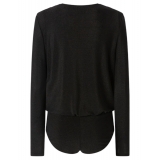 Pinko - Body Drappeggiato Effetto Metallizzato - Nero - Top - Made in Italy - Luxury Exclusive Collection