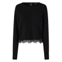 Pinko - Knit with Lace and Cut-Out Details - Black - Sweater - Made in Italy - Luxury Exclusive Collection