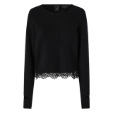 Pinko - Knit with Lace and Cut-Out Details - Black - Sweater - Made in Italy - Luxury Exclusive Collection