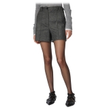 Pinko - Shorts Taglio Sartoriale in Flanella di Lana - Grigio - Pantalone - Made in Italy - Luxury Exclusive Collection