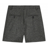 Pinko - Shorts Taglio Sartoriale in Flanella di Lana - Grigio - Pantalone - Made in Italy - Luxury Exclusive Collection