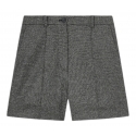 Pinko - Wool Flannel Tailoring Shorts - Grey - Trousers - Made in Italy - Luxury Exclusive Collection