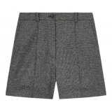 Pinko - Shorts Taglio Sartoriale in Flanella di Lana - Grigio - Pantalone - Made in Italy - Luxury Exclusive Collection