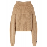 Pinko - Maglione in Mohair con Collo Ampio - Beige - Maglione - Made in Italy - Luxury Exclusive Collection