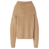 Pinko - Maglione in Mohair con Collo Ampio - Beige - Maglione - Made in Italy - Luxury Exclusive Collection