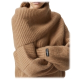 Pinko - Maglione in Mohair con Collo Ampio - Beige - Maglione - Made in Italy - Luxury Exclusive Collection