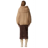 Pinko - Maglione in Mohair con Collo Ampio - Beige - Maglione - Made in Italy - Luxury Exclusive Collection