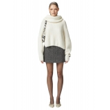 Pinko - Maglione in Mohair con Collo Ampio - Bianco - Maglione - Made in Italy - Luxury Exclusive Collection