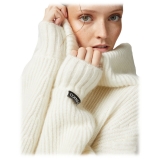 Pinko - Maglione in Mohair con Collo Ampio - Bianco - Maglione - Made in Italy - Luxury Exclusive Collection