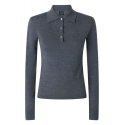 Pinko - Extrafine Wool Fitted Polo - Grey - Sweater - Made in Italy - Luxury Exclusive Collection