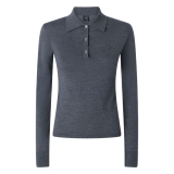 Pinko - Extrafine Wool Fitted Polo - Grey - Sweater - Made in Italy - Luxury Exclusive Collection