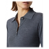 Pinko - Extrafine Wool Fitted Polo - Grey - Sweater - Made in Italy - Luxury Exclusive Collection