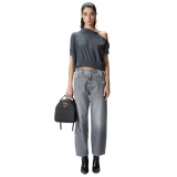 Pinko - Low Waist Egg-Fit Jeans - Grey - Trousers - Made in Italy - Luxury Exclusive Collection