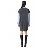 Pinko - Wool Cashmere Blend Long Vest - Grey - Sweater - Made in Italy - Luxury Exclusive Collection